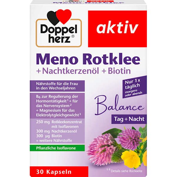 کپسول یائسگی شبدر قرمز + روغن گل مغربی + بیوتین، ۳۰ عدد