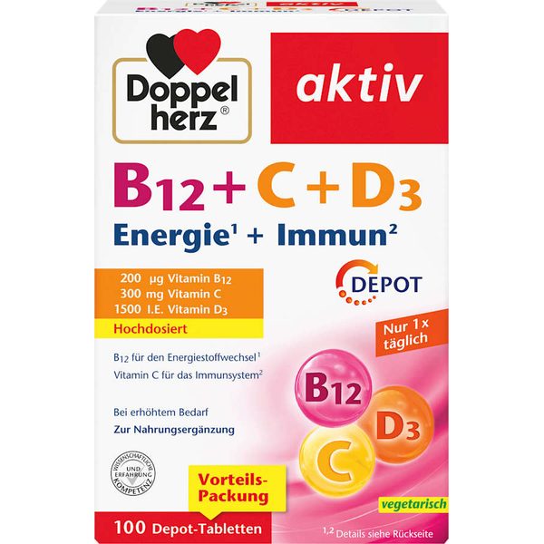 قرص B12 + C + D3 انرژی + ایمنی، ۱۰۰ عدد