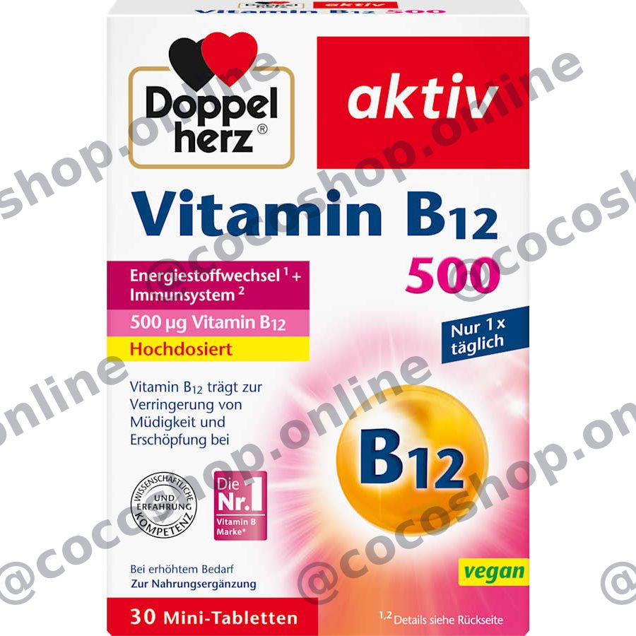 قرص کوچک ویتامین B12 ۵۰۰ میکروگرم، ۳۰ عدد