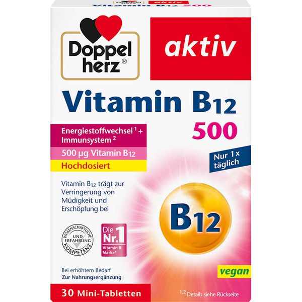 قرص کوچک ویتامین B12 ۵۰۰ میکروگرم، ۳۰ عدد