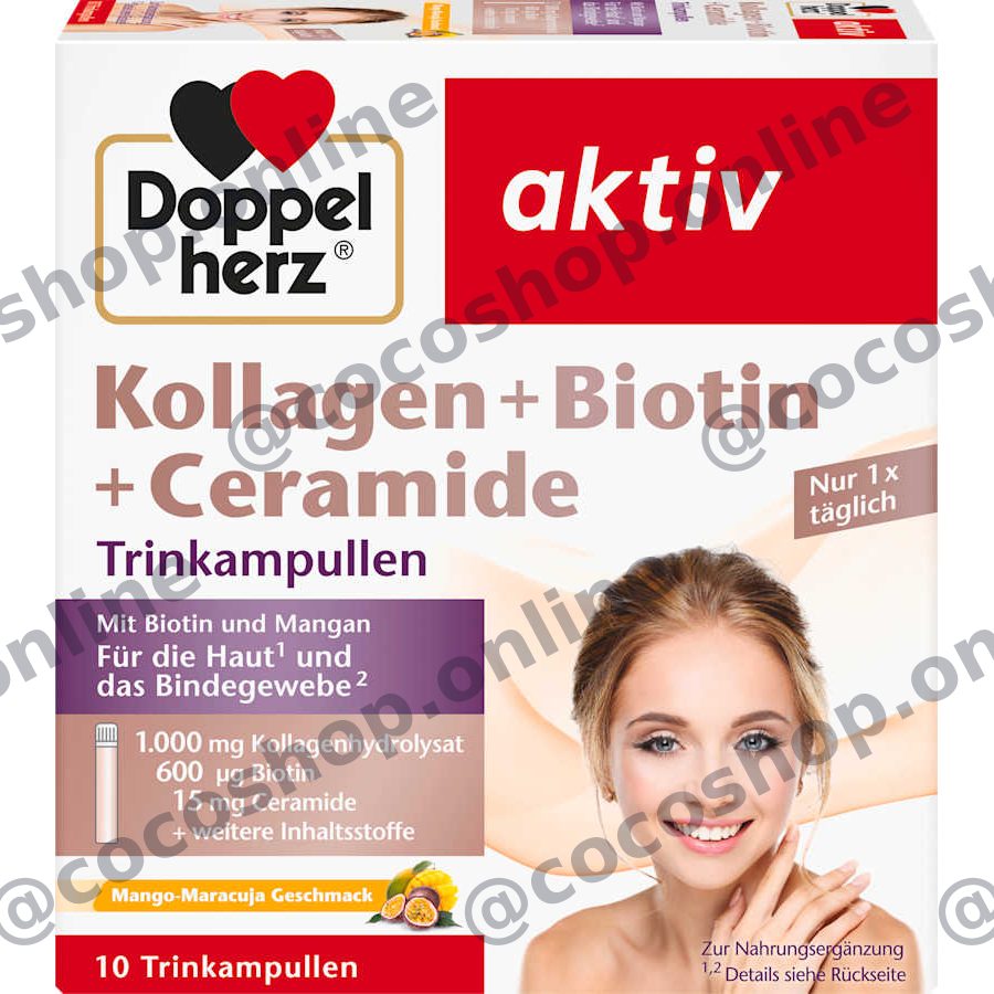 آمپول خوراکی کلاژن + بیوتین + سرامید، ۱۰ عدد