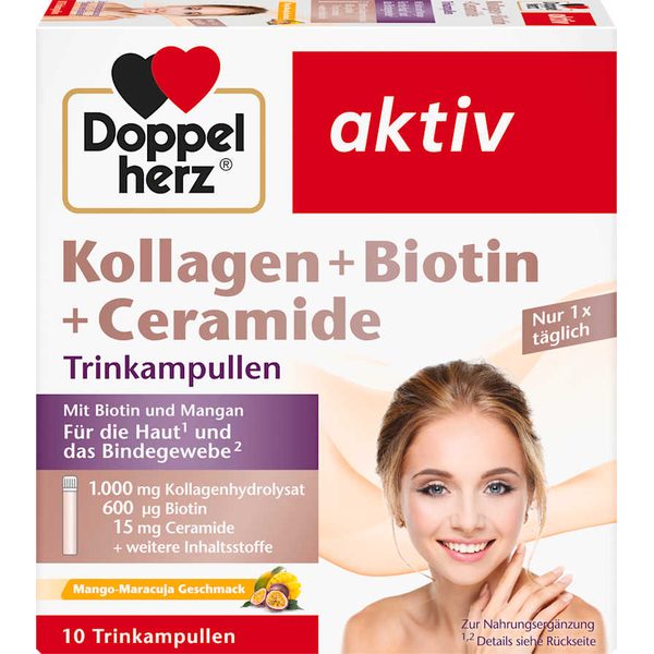 آمپول خوراکی کلاژن + بیوتین + سرامید، ۱۰ عدد