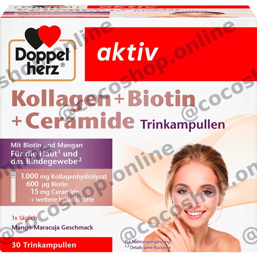 آمپول خوراکی کلاژن + بیوتین + سرامید، ۳۰ عدد
