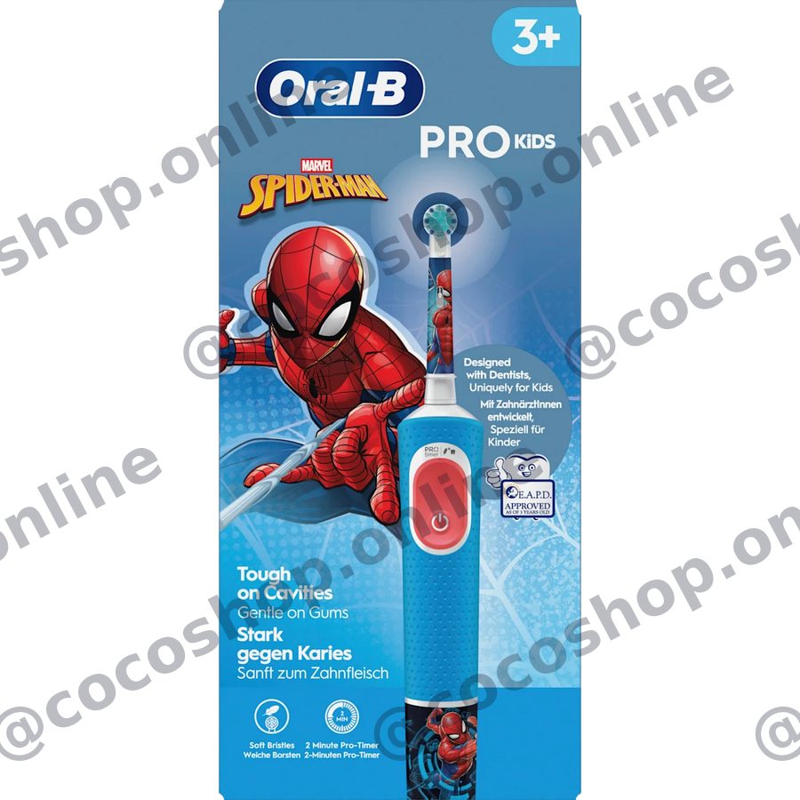 مسواک برقی کودکان مدل Vitality PRO – طرح مرد عنکبوتی (Spider-Man)، مناسب برای سنین ۳ سال به بالا، ۱ عدد