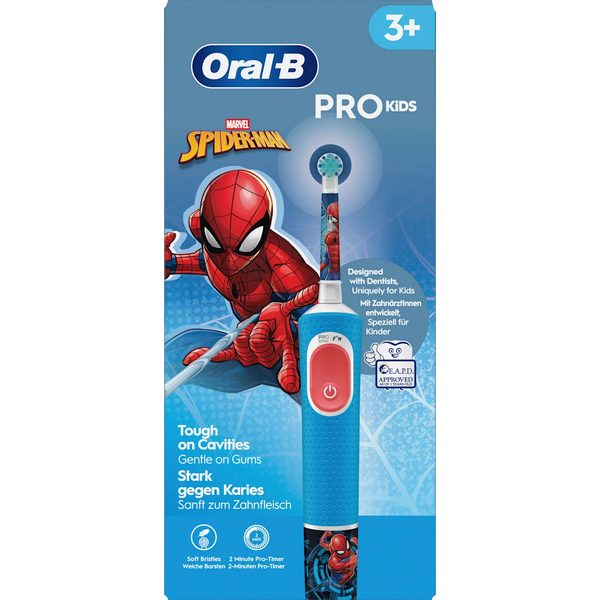مسواک برقی کودکان مدل Vitality PRO – طرح مرد عنکبوتی (Spider-Man)، مناسب برای سنین ۳ سال به بالا، ۱ عدد